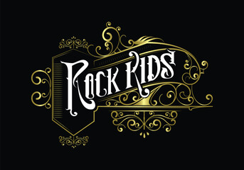 ROCK KIDS lettering custom logo design