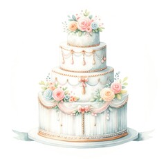 Watercolor, wedding element, romantic, elegant, soft, pastel colors