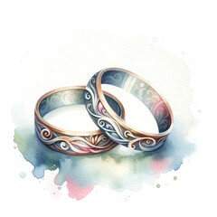 Watercolor, wedding element, romantic, elegant, soft, pastel colors