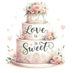 Watercolor, wedding element, romantic, elegant, soft, pastel colors