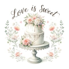Watercolor, wedding element, romantic, elegant, soft, pastel colors