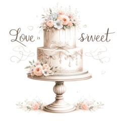 Watercolor, wedding element, romantic, elegant, soft, pastel colors