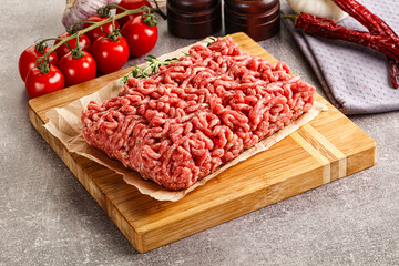 Raw minced beef uncooked meat