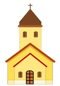 image of a church with yellow walls