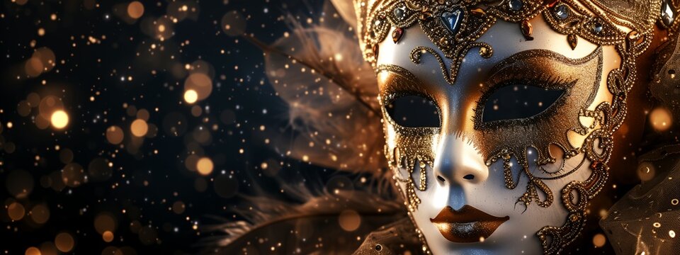 a colorful mask with feathers