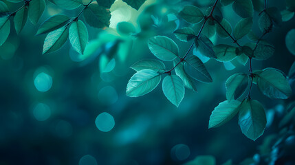Fototapeta na wymiar Green leaves with bokeh background, nature and environment concept.