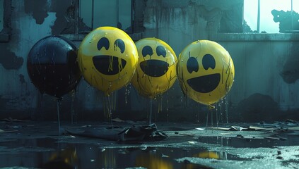 a yellow balloon with a smiley face