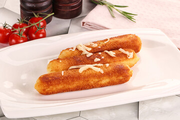 Fried cheese sticks for snack