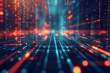 Illuminate your designs with a dynamic blend of glowing lines, abstract symbols, and futuristic technology, creating a high-tech atmosphere that embodies innovation and connectivity.