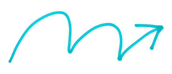 Light blue arrows isolated on transparent background.
