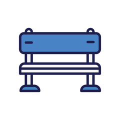  sitting bench icon with white background vector stock illustration