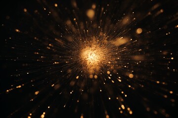 Obraz premium Golden Bokeh Lights on Dark Background