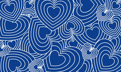 Abstract blue background with hearts. Valentine’s concept.