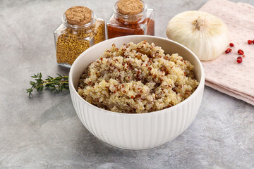 Vegan cuisine - boiled quinoa cereal