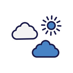 cloudy icon with white background vector stock illustration