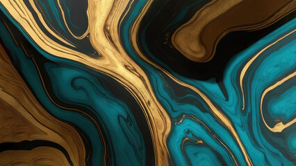 Obraz premium Majestic Brown Teal and golden gilded marble background
