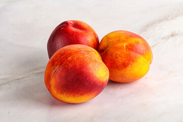 Ripe sweet juicy fresh red nectarines