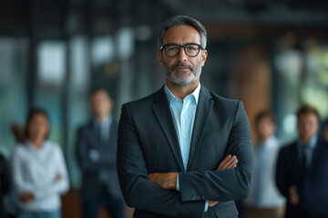 Experienced Businessman Leading a Team Discussion
