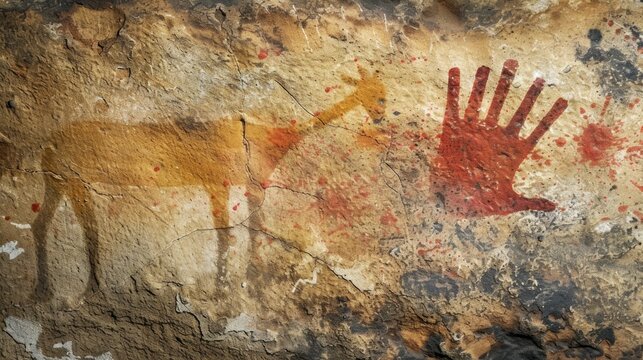 cave painting made by the ancestors of history in a cave