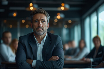 Fototapeta premium Focused Executive During a Corporate Meeting