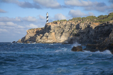 Fototapeta na wymiar Punta Moscarter Lighthouse