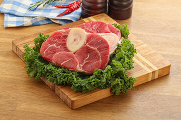 Raw ossobuco beef meat for cooking