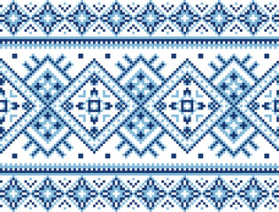 pixel pattern. seamless tribal pattern. local fabric pattern. cross stitch