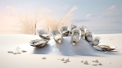 Fresh raw oysters