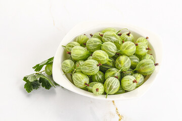 Sweet ripe gooseberries in the bowl