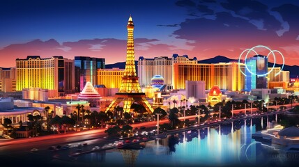 Las Vegas travel destination. Tour tourism exploring.  - obrazy, fototapety, plakaty