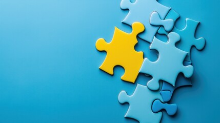 Obraz premium Puzzle. Business strategy, success solution, jigsaw games symbol. Idea metaphor. Creative idea, connection, challenge, partnership, teamwork, match