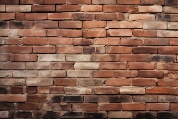 Red brick pattern. Old brick wall with cracks and scratches. Horizontal wide brickwall background.
