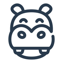 Massive Hippopotamus in Tropical Jungle Vector Icon Illustration