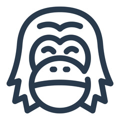 Wise Orangutan Amidst Jungle Canopy Vector Icon Illustration