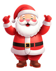 Cute 3d Santa Claus isolated on transparent background PNG