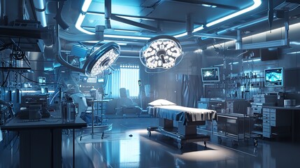 Modern operating room with medical equipment