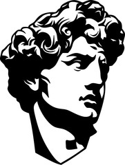Sculpture portrait vector black and white