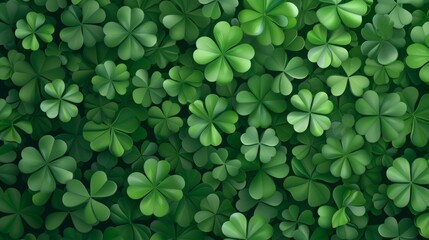 Clover Leaves Background or Wallpaper. St Patrick's Day Theme