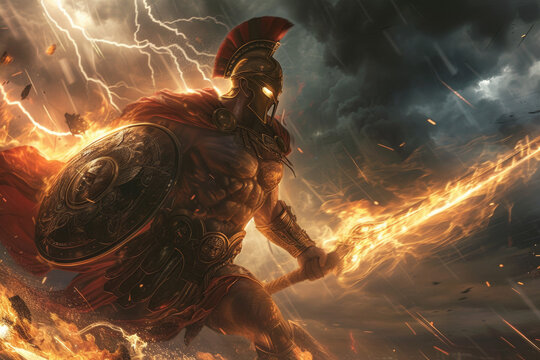 warrior flighting in the war