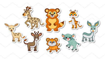 Obraz na płótnie Canvas cute animal sticker vector