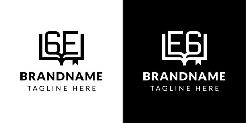 Letters GE and EG Book Logo, suitable for business related to book with GE or EG initials
