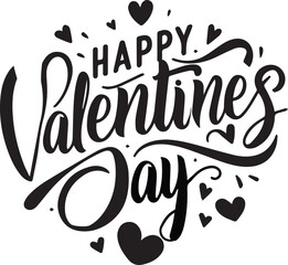 Happy Valentines Day typography, Calligraphy, T-shirt Design.