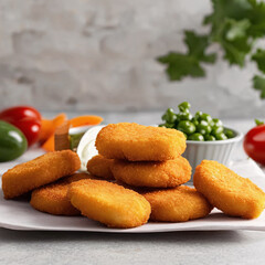 breaded chicken nuggets, tasty looking nuggets