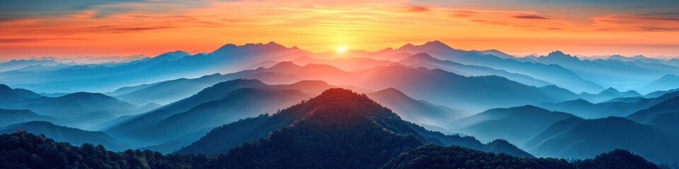 Sunrise Majesty: A Panoramic Mountain Vista