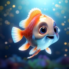cute cartoon goldfish 