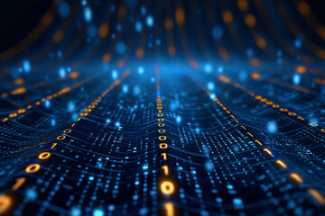 Obraz premium abstract technology background, binary code matrix, network hi-speed