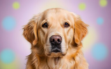 golden retriever, photo, vibrant