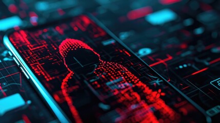 Explore the world of cyber threats through this infographic, where a smartphone screen portrays a hacking attempt, underscoring the significance of safeguarding your digital life