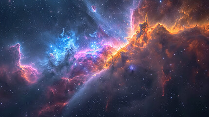 Obraz premium Cosmic Marvel Nebula and Galaxies in Space Background
