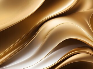  Photo Luxury Smooth golden silky background abstract wavy 3d render 